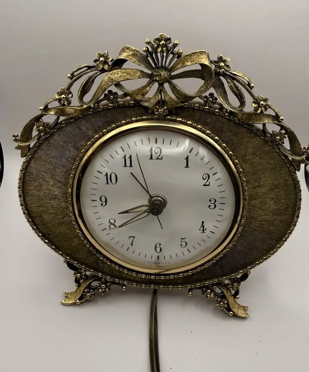 Vintage Matson Garden Party Electric Clock Working Ex Condition Hollywood Regenc